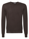 Drumohr Crewneck Knitted Sweater In Brown