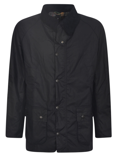 Barbour Buttoned Fitted Windbreaker In Navy