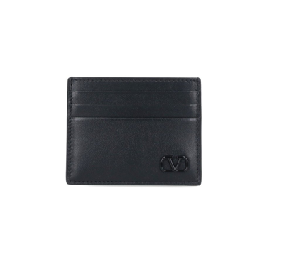 Valentino Garavani Valentino Logo Plaque Cardholder In Black