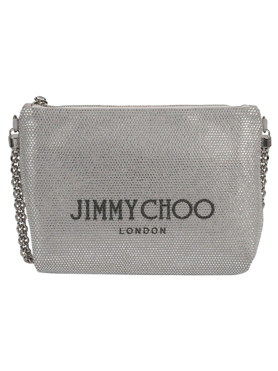Jimmy Choo Calle Shoulder Bag In Silver/black