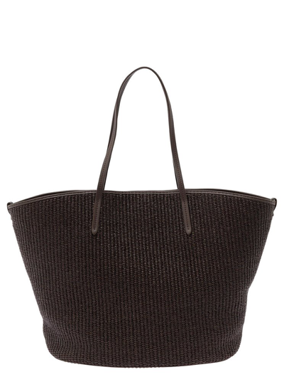 BRUNELLO CUCINELLI BRUNELLO CUCINELLI INTERWOVEN TOP HANDLE BAG