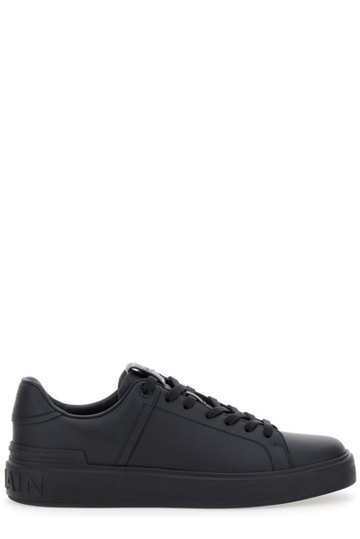 Balmain B Court Monogram Sneakers In Black