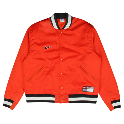Pre-owned Nike Sb X Mlb Varsity Skate Jacket 'team Orange/black/sail/white'
