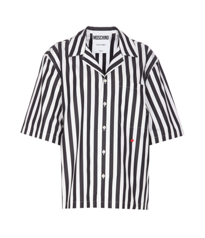 Moschino Shorrt Sleeved Striped Buttoned Shirt In Multi