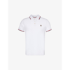 MONCLER MONCLER MENS WHITE BRAND-PATCH SPLIT-HEM COTTON-PIQUÉ POLO SHIRT