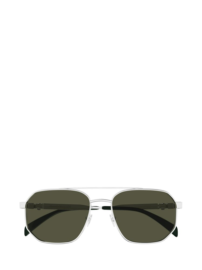 Alexander Mcqueen Eyewear Square Frame Sunglasses In Silver