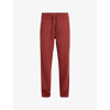 Allsaints Mens Imperial Red Oren Stripe-taping Recycled-polyester Jogging Bottoms
