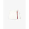 Gucci Kids' Brand-embroidered A-line Piqué Skirt 4-12 Years In Off White/mix