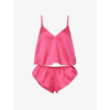 Bluebella Faye Luxury Satin Cami & Shorts Pajama Set In Fuchsia Pink