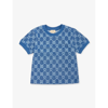 Gucci Kids' Gg And Star Cotton-blend T-shirt 4-12 Years In Avio/mc/mx