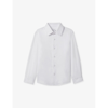 Reiss Boys White Kids Remote Slim-fit Cotton Shirt 3-14 Years
