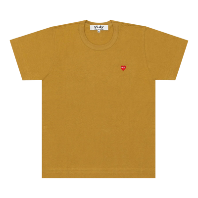 Pre-owned Comme Des Garçons Play Small Red Heart T-shirt 'olive' In Green