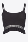 PINKO RIBBED CROPPED VEST TOP