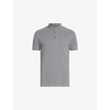 Allsaints Mens Ash Grey Reform Ss Cotton-piqué Polo Shirt