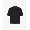 Sacai Mens Black Chest-pocket Crewneck Cotton-jersey T-shirt