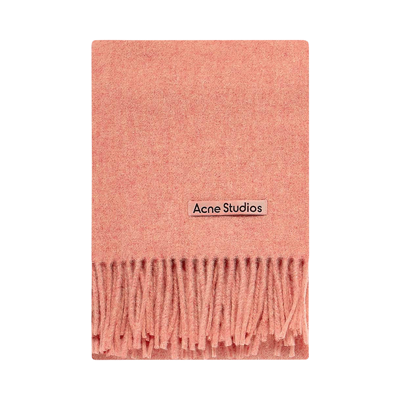 Pre-owned Acne Studios Wool Fringe Scarf 'rose Melange' In Pink
