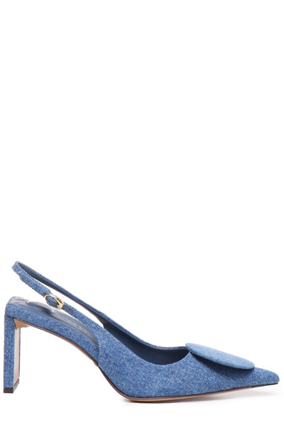 Jacquemus Circle Square Pumps In Blue