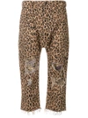 R13 LEOPARD PRINTED CROPPED TROUSERS,R13W03101012208916
