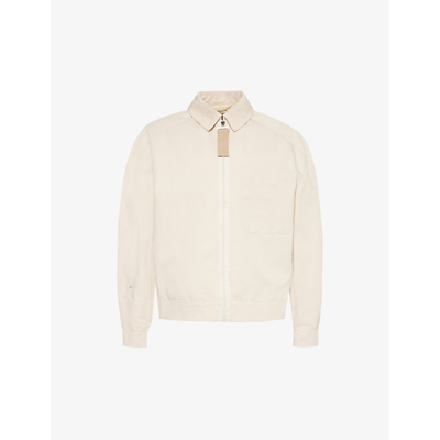 Jacquemus Mens Beige Le Blouson Linu Boxy-fit Cotton And Linen-blend Jacket