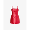 Zac Posen Womens Rouge-622 Mikado Sleeveless Satin Mini Dress