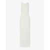 WHISTLES WHISTLES WOMEN'S CREAM TIE BACK SLIM-FIT STRETCH-CREPE MAXI DRESS