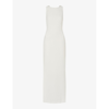 Whistles Womens Cream Tie Back Slim-fit Stretch-crepe Maxi Dress In Cream