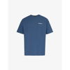 PATAGONIA PATAGONIA MEN'S UTILITY BLUE P-6 LOGO RESPONSIBILI-TEE RECYCLED COTTON AND RECYCLED POLYESTER-BLEND 