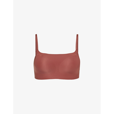 Sloggi Womens Burnt Henna Zero Feel 2.0 Stretch-jersey Bra In Burnt Henna