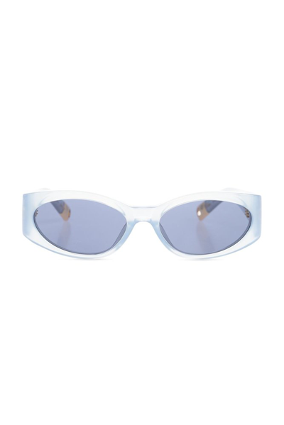 Jacquemus Oval Frame Sunglasses In Blue