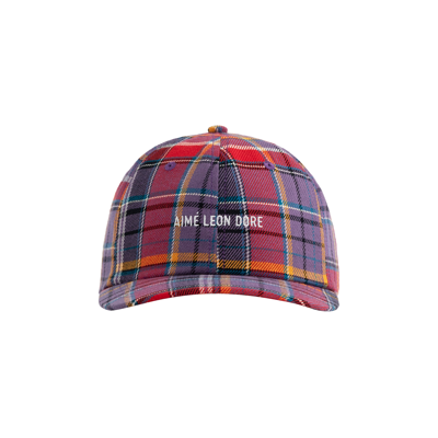 Pre-owned Aimé Leon Dore Plaid Logo Hat 'purple Plaid' In Multi-color