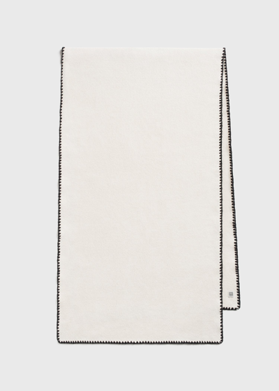 Totême Embroidered Wool & Cashmere Scarf In Snow