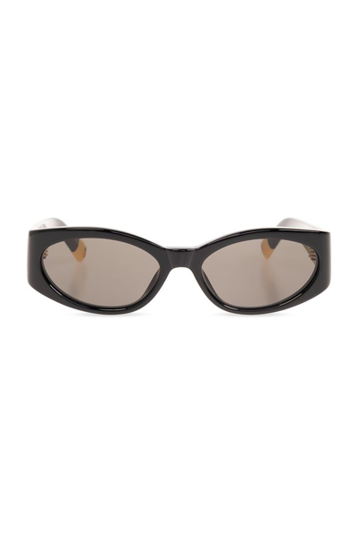 Jacquemus Oval Frame Sunglasses In Black