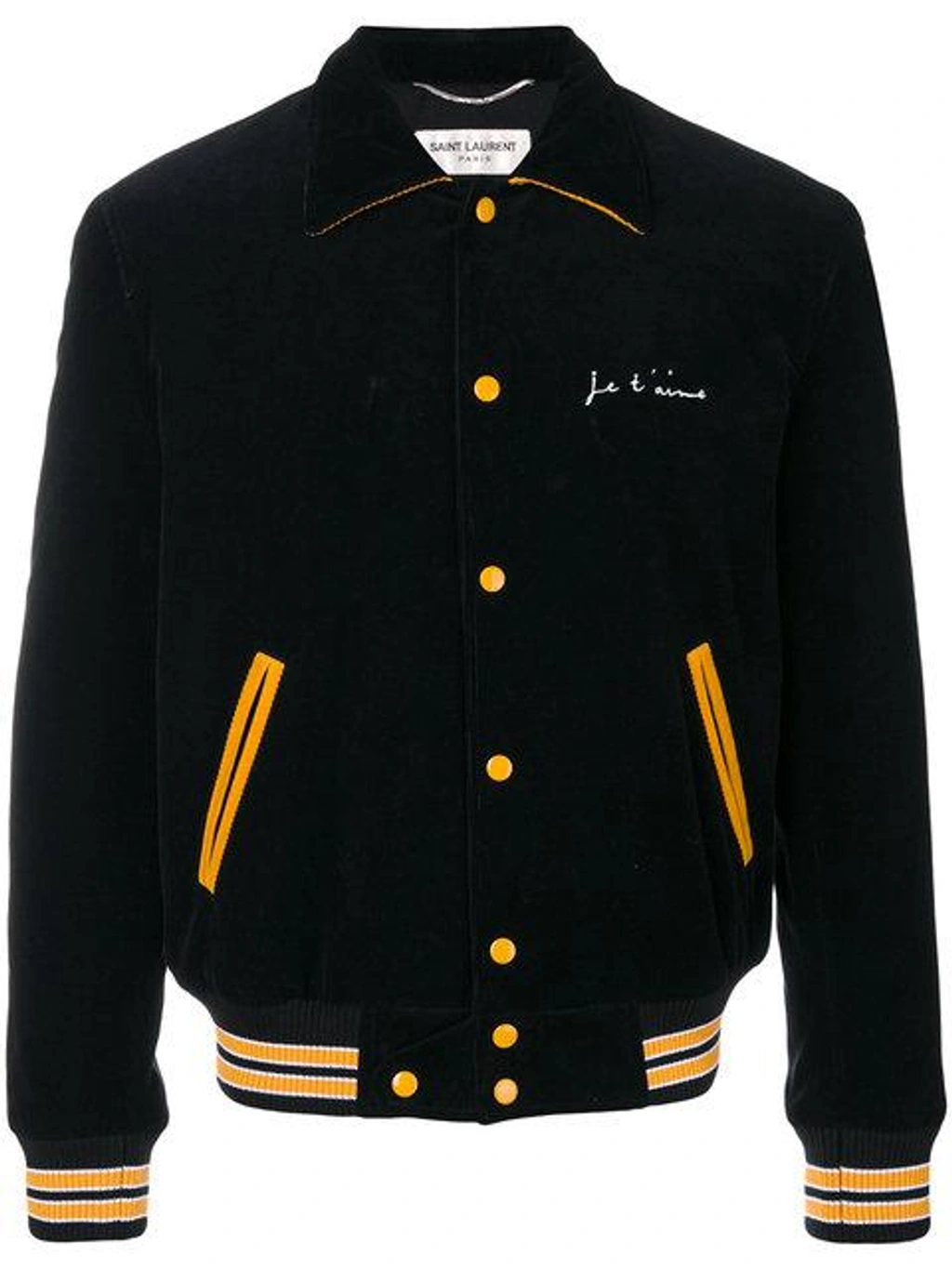 Saint Laurent Black 'je T'aime' Teddy Jacket | ModeSens