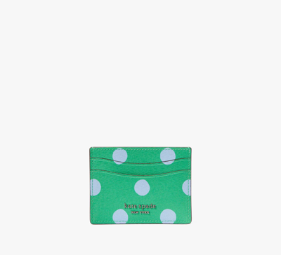 Kate Spade Morgan Sunshine Dot Card Holder In Candy Grass