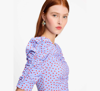 Kate Spade Spring Time Dot Ruched Top In Cosmic Zen