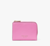 Kate Spade Ava Colorblocked Pebbled Leather Zip Bifold Wallet In Echinacea Flower