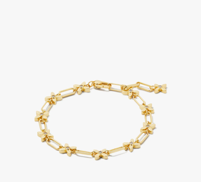 Kate Spade Heritage Bloom Line Bracelet In Clear/gold