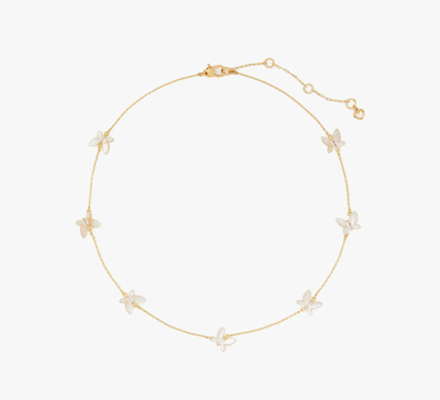 Kate Spade Social Butterfly Delicate Scatter Necklace In White