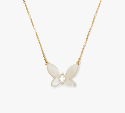 Kate Spade Social Butterfly Statement Pendant In White
