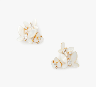 Kate Spade Social Butterly Cluster Studs In White
