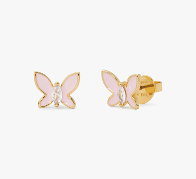 Kate Spade Social Butterly Mini Studs In Gold