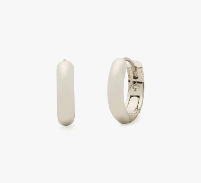 Kate Spade Brilliant Statements Metal Huggies In Silver