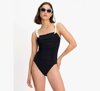 Kate Spade Bow One-shoulder One-piece In Black