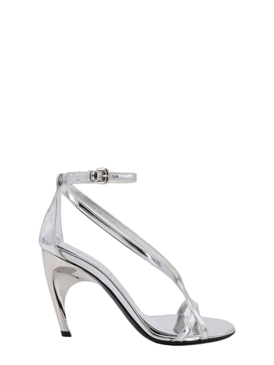 Alexander Mcqueen Strapped Heeled Sandals In Silver