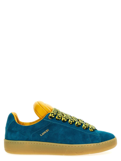 Lanvin Curb Lite In Full Suede Sneakers In Multicolor