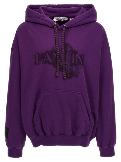 Lanvin X Future Logo-print Cotton Hoodie In Purple