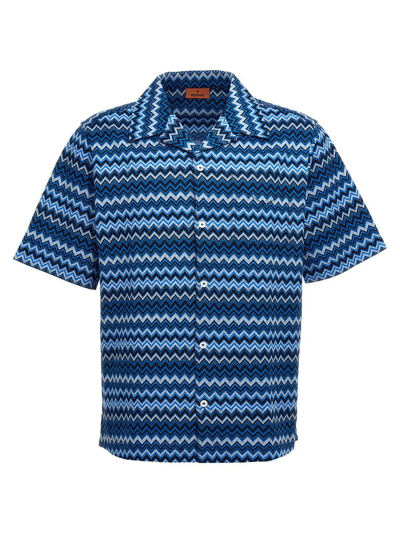 Missoni Short-sleeved Shirt In Azul