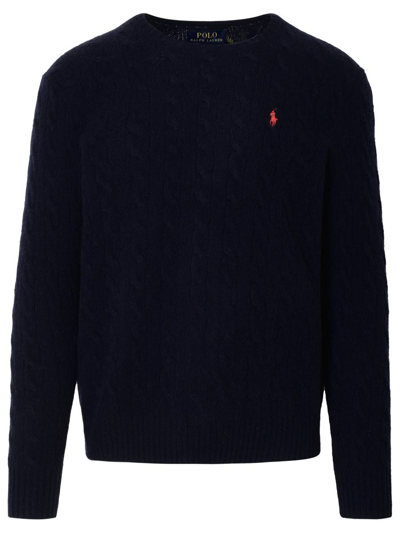 Polo Ralph Lauren Cable-knit Wool-cashmere Sweater In Blue