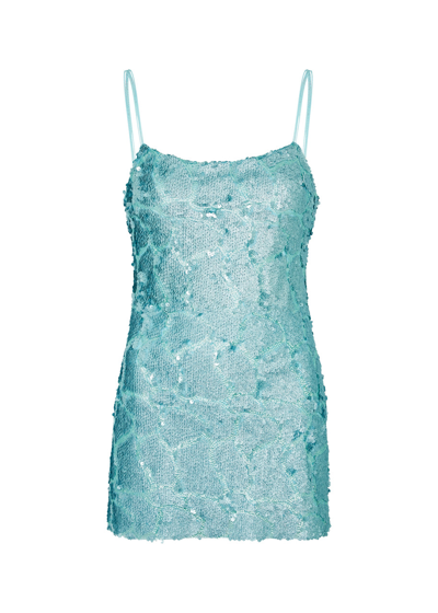 Siedres Yula Sequined Tulle Mini Dress In Light Blue