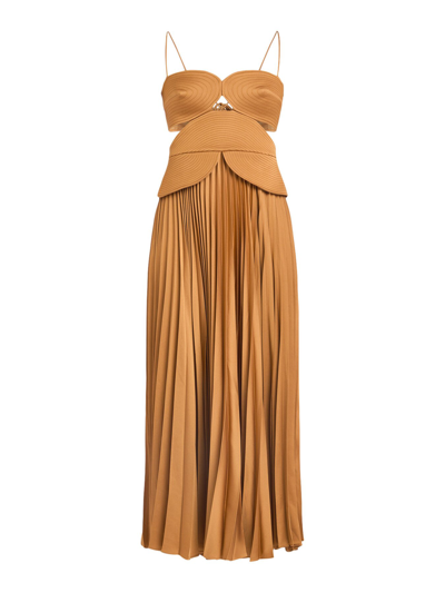 Acler Atholton Midi Dress In Brown